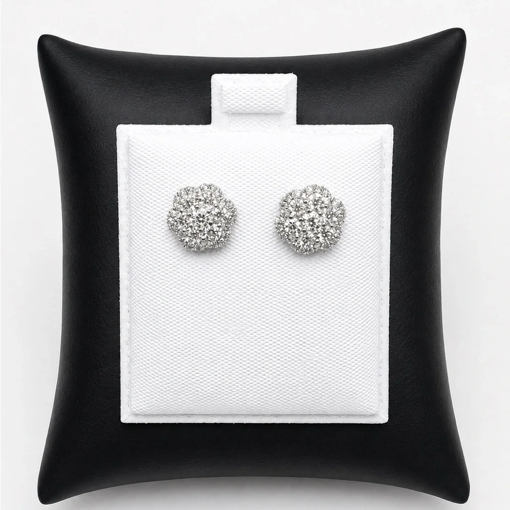 925 Sterling Silver Screw Back Flower Screw Back Stud Earrings